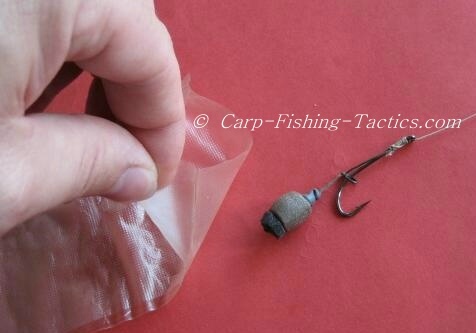 Inserting the pellet rig into PVA bag