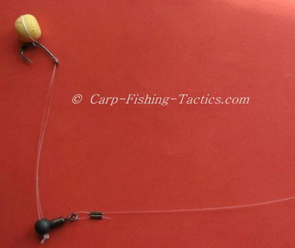 A pop-up carp rig showing lots of movement potential