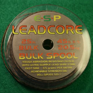 Bulk spool leadcore leeders weed colours