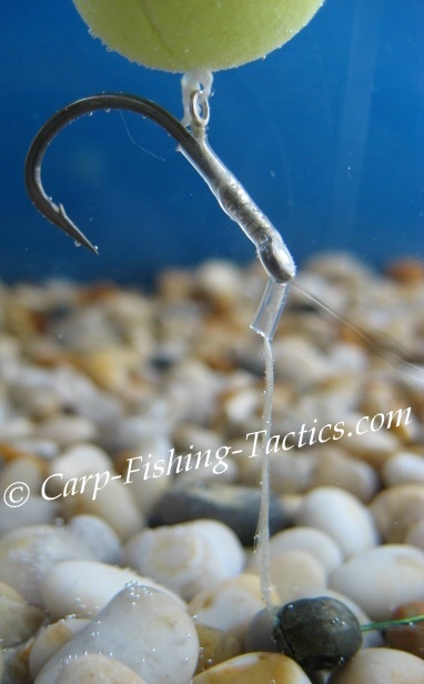 Close up picture of pop up claw carp rig