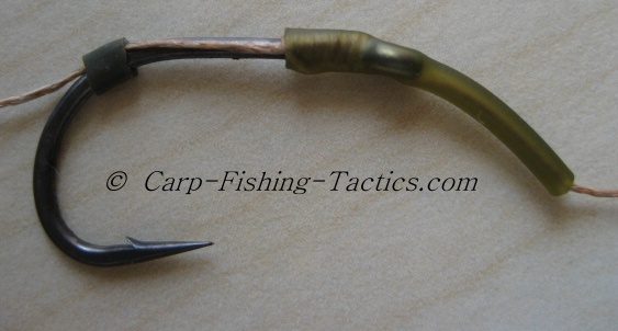Picture shows shrink tube on hook better hooking potential