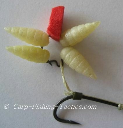 Image of fake maggot fishing rig