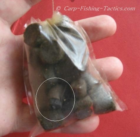 Image shows pellets in PVa bags for Casting Out